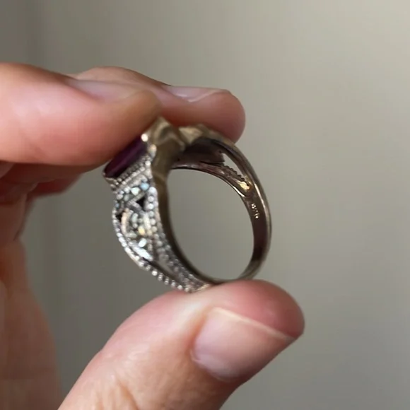 NFS 💖e t s y💖sterling amethyst ring - Picture 7 of 7